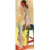 Tableau figuratif-femme et tabouret