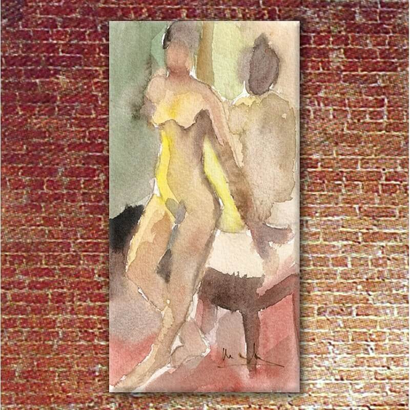 cuadros modernos figurativos para el salón-mujer de espalda al espejo cuadros modernos figurativos para el salón-mujer de espalda al espejo