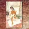 figurative modern paintings-woman and carpet