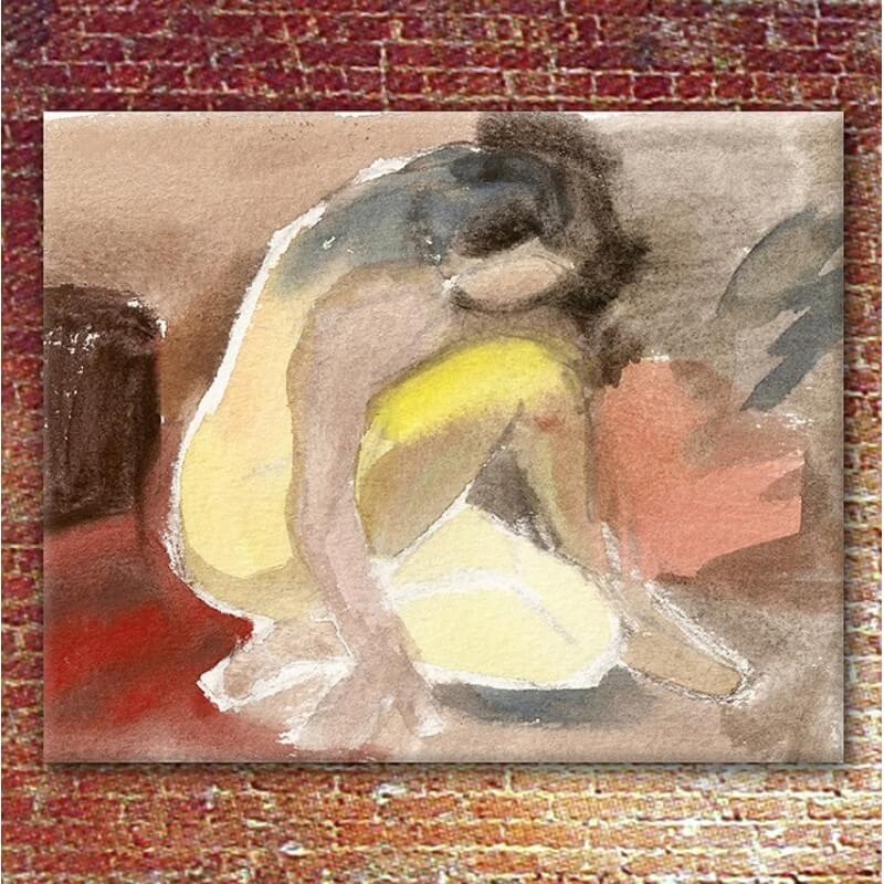 figurative modern paintings-woman getting up