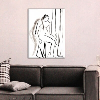 cuadros modernos figurativos para el salón-mujer sentada