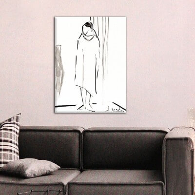 figurative modern paintings for the living room-woman drying herself