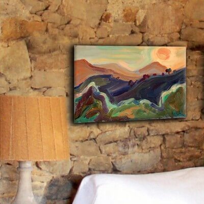 modern landscape paintings for the living room-sunset